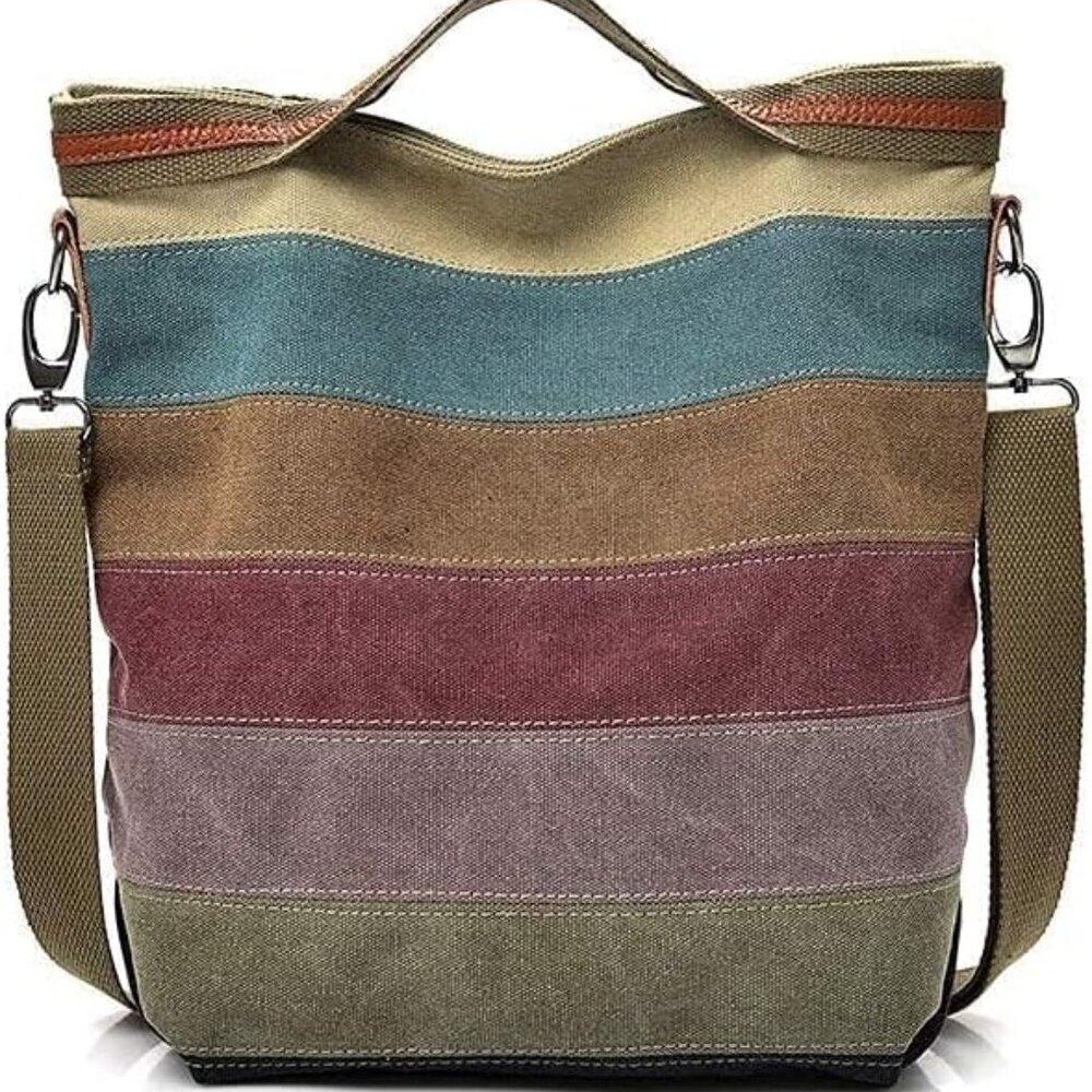 Womens Shoulder Bags Canvas Hobo Handbags Multi-Color Casual Messenger Bag Top H